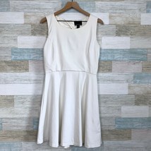 Cynthia Rowley Cut Out Fit &amp; Flare Dress Ivory Ponte Stretch Knit Lined Womens 8 - £23.35 GBP