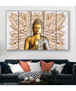 Jawaharat Set of 5 Buddha UV textured 6MM MDF Premium Large Panel Painti... - €45,82 EUR