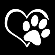 1Pcs Cute Dog Paw Peach Heart Car Sticker   Adopt Dog Cat Love Pet Car Decal 3D  - £33.80 GBP