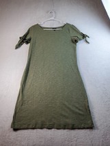 Talbots Shift Dress Womens Small Green Knit 100% Cotton Short Sleeve Rou... - $17.04