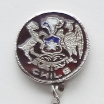 Collector Souvenir Spoon Chile Coat of Arms Cloisonne Emblem Twisted Handle - £11.78 GBP