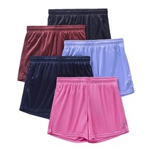 5-Pack Womens Athletic Shorts Mesh Basketball 5&quot; Inseam Ladies Active Sp... - $74.99