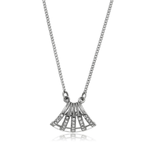 DA380 - High polished (no plating) Stainless Steel Chain Pendant with AA... - $477.54 MXN