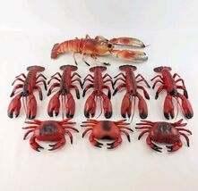 9pc Large Plastic Lobster &amp; Crab Prop Lot | Vintage Seafood Restaurant D... - $59.90