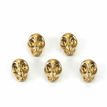 Gold Skull Beads Glass AB Halloween Findings Jewelry 10mm Gothic Skeleton 10 - £4.82 GBP