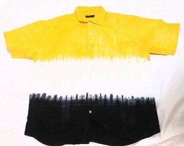African Tie-Dye Print Quality Ankara Short Sleeve Button Down Shirt. XL - £26.07 GBP