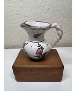 Vintage 1977(?) Red Clay Pottery 2.5” Tiny Pitcher Hand Painted Floral U... - $19.24 CAD