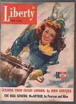 Liberty 3/7/1942-Lu Kimmel pin-up girl cover- WWII-Mickey Mouse-Babe Rut... - $60.53