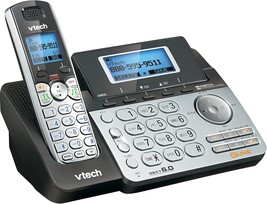 Vtech Ds6151 2-Line Cordless Phone System, Black/Silver, With Digital An... - $97.96