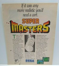 Super Masters Arcade AD Vintage Sega 1989 Video Arcade Game Magazine Wal... - $14.94
