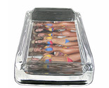 Colombian Pin Up Girls D1 Glass Square Ashtray 4&quot; x 3&quot; Smoking Cigarette... - £38.80 GBP