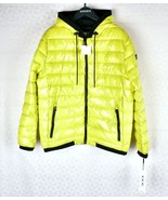 *Calvin Klein Full Zip Hooded Puffer Jacket Size L Men&#39;s Neon Green 7F Warm - $123.97 CAD