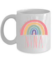 Funny Nina Vintage Coffee Mug Love Nina Rainbow Tea Cup Mother Christmas... - $14.68+