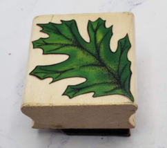 Oak Leaf Wood Mounted Rubber Stamp 1998 Sky Kids Wooden Stamp - £4.81 GBP