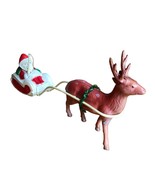 Celluloid Vintage Plastic Animal Santa Whip Sleigh Reindeer Christmas De... - £66.70 GBP