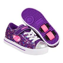 Heelys Girl Snazzy Wheeled Heel Shoe HW100967 Purple Multi Rainbow Size 4 - $49.50