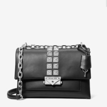 Michael Kors Cece Medium Studded Metallic Shoulder Bag Black - £171.80 GBP