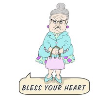 Decal Vinyl Sticker Old Lady - Bless Your Heart Made in USA - $129.68 MXN+