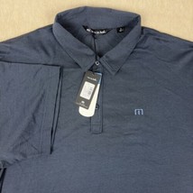 Travis Matthew Mens XL Zinna Polo Shirt Blue Black Golf Performance Short Sleeve - £21.50 GBP