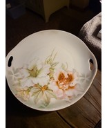 Beautiful Vintage German Floral Cake Plate Hand-painted - £10.47 GBP