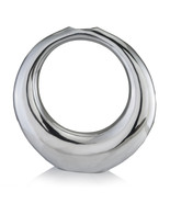 4&quot; X 19&quot; X 19&quot; Silver Aluminum Ring Large Hoop Vase - £159.58 GBP