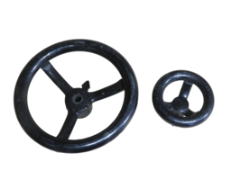 Vintage Atlas Press Company Handwheel Wheels Metal Set of 2 No. Q2128 Q2130 - $49.45