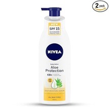 NIVEA Aloe Protection Body Lotion 400 ml | SPF 15 | Aloe Vera Extracts|M... - £20.52 GBP