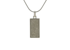 Stainless Steel Pewter Textured Rectangle Cremation Pendant w/chain - £69.76 GBP