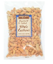 2 PACK TRADER JOE&#39;S ROASTED &amp; SALTED WHOLE CASHEWS 16 OZ EACH - $41.58