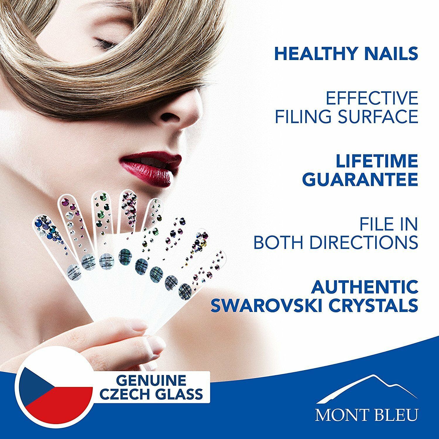 Mont Bleu Premium Glass Nail File Czech Crystal Nail File for Manicure Tool Kit Item image 4