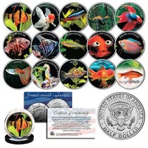 TROPICAL FISH Fresh Water Aquarium Kennedy Half Dollars US 15-Coin Compl... - $79.95