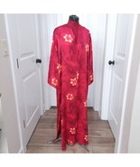 Lejaby Paris Neiman Marcus Caftan Robe size SMALL Floral Gown Zipper red... - £98.32 GBP
