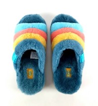UGG Fluff You Marina Blue Plush Slippers Size 8 Mens Lamb Fur New - £50.55 GBP