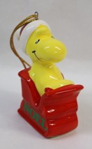 1981 Vintage Peanuts Noel Woodstock in a Sled Ornament Made in Japan - £15.68 GBP