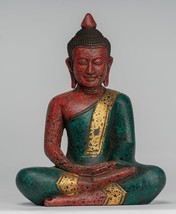 Ancien Khmer Style Bois Assis Statue De Bouddha Dhyana Méditation Mudra ... - £243.36 GBP