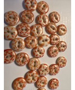 Antique Stencil Buttons Beautiful 19thC China Orange Unique Patterns-40 - $243.27 CAD