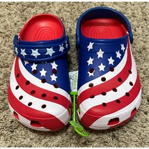 Crocs Classic American Flag Clogs Unisex Size M8 W10 New With Tags - $47.52