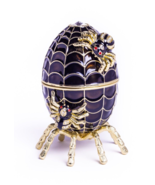 Keren Kopal Spiderweb Music Egg Trinket box Decorated with Austrian Crys... - $148.54