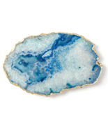 Blue Agate Cheese Board Platter Tray with Gold Plated Edges for Housewar... - €76,89 EUR