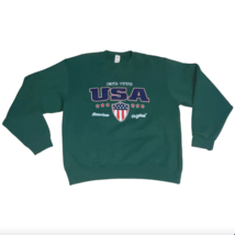 Vintage USA American Original Est 1776 Stars Stripes Green Sweatshirt Me... - $24.99