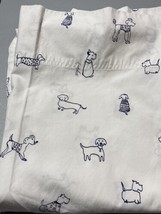Tommy Hilfiger twin flat sheet Blue &amp; White dogs terrier Poodle Dachshund - $21.77