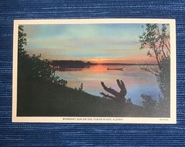 Vintage Postcard Midnight Sun Yukon River Alaska Unused Cann Studio 688A - £3.89 GBP