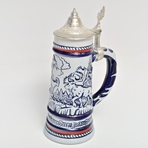 Vintage Beer Stein Avon with Pewter Lid 1970s Collectible Handcrafted Ceramarte - £12.92 GBP