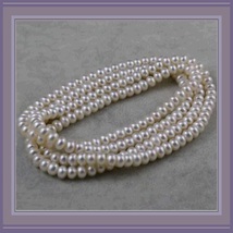 Endless Strand Opulent White Cultured Round 7-8m Freshwater Pearl Necklace image 2