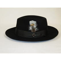 Bruno Capelo Hat Australian Wool Fedora Pinch Front Milan Snap Brim Mi500 Black image 5