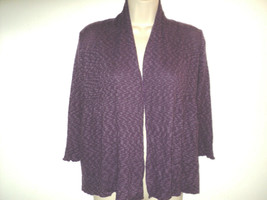Kimchi Blue M Cadigan Sweater Purple, Open Front, Purple, 3/4 Sleeves USA Made - £16.09 GBP