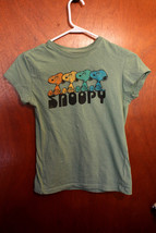 Snoopy Green T-Shirt - Size Juniors Medium (7/9) - £8.95 GBP