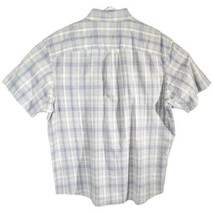 Duluth Western Shirt Mens Size XL Gray Blue Plaid Button Up Seersucker - £19.65 GBP