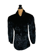 Vintage Rabbit fur black coat sz L - £62.95 GBP