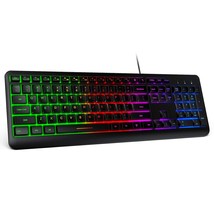 Wired USB Keyboard with RGB Light for Computer, PC, Laptop, Full Size Ke... - $46.99